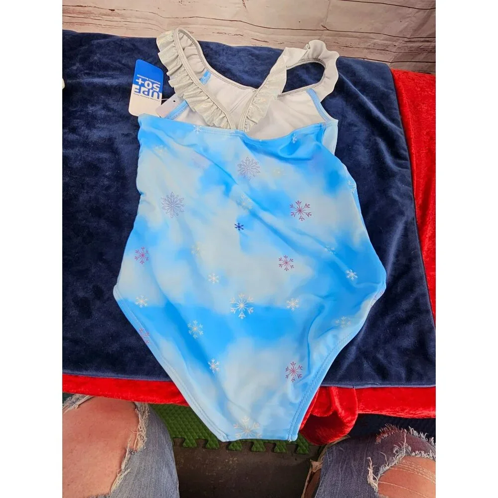 Disney Frozen 2 Elsa‎ Toddler Girls One Piece Swimsuit Blue size 8